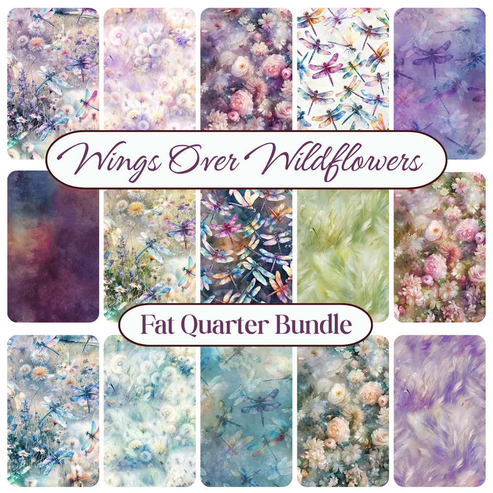 Wings Over Wildflowers Fat Quarter Bundle - fat quarter quilt fabric cut