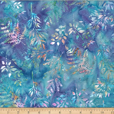 Pastel Party Rainbow Sweets Leafy Branches Batik Fabric Yardage