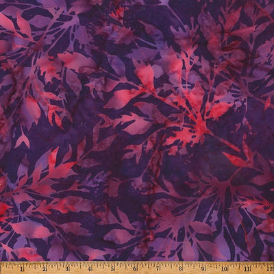 Tickled Pink Jelly Leafy Batik Fabric Yardage