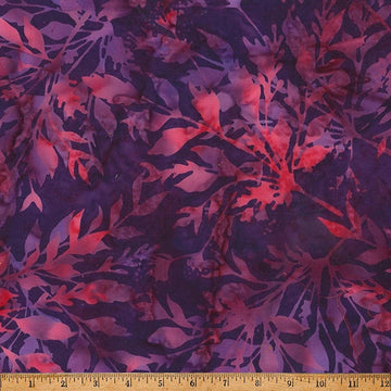 Tickled Pink jelly leafy batik cotton quilting fabric yardage