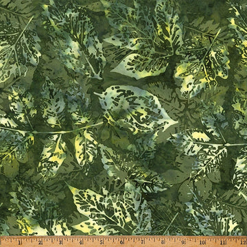 Big Foot Tavarua Leaves Batik Fabric Yardage - quilt fabric for sewing and quilting projects