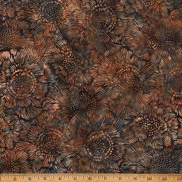Shoreline Sails nutmeg anemone flowers batik cotton quilting fabric