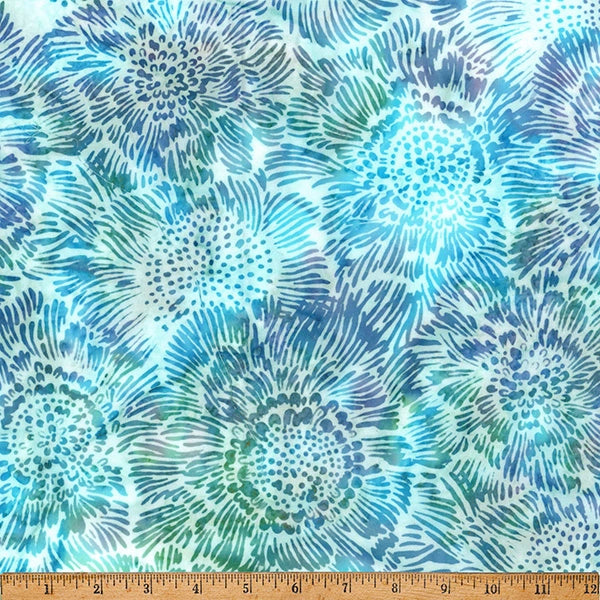 Mother Earth June Sunflower Batik Fabric Yardage - quilt fabric for sewing and quilting projects