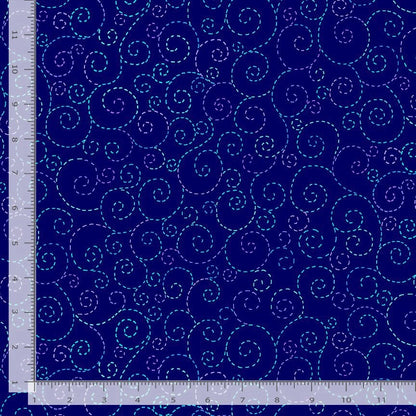 Swirl Pattern Blue 108" Wide Quilt Backing Fabric