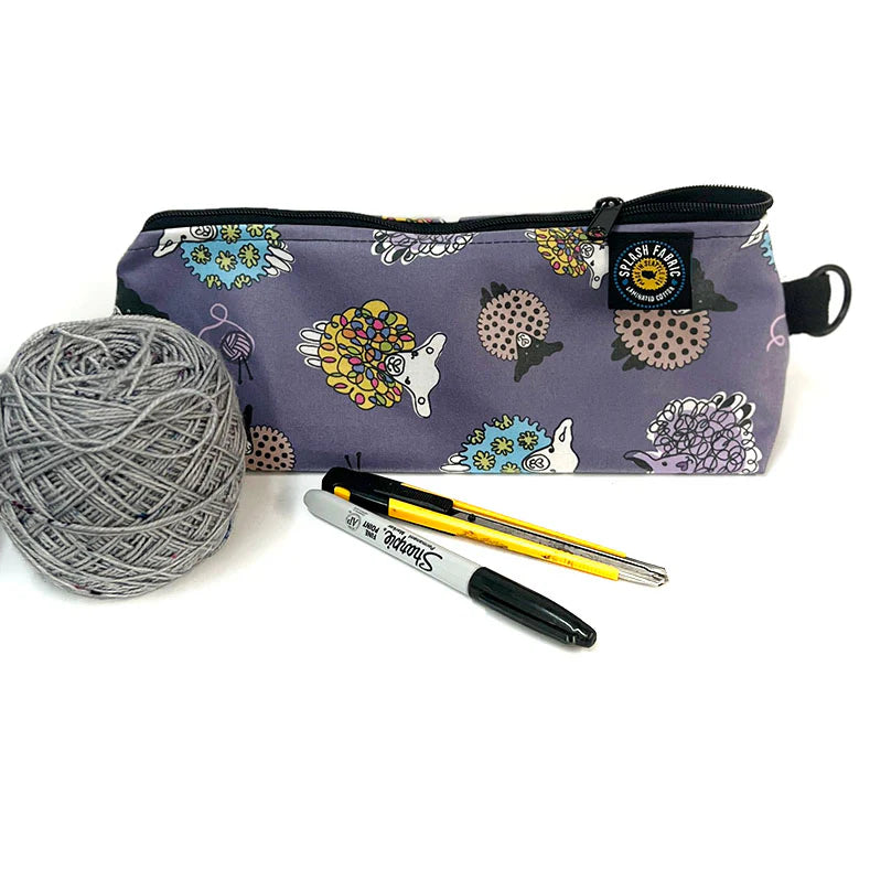 Splash Fabrics Stand Up Pouch, Plum Sheep Print