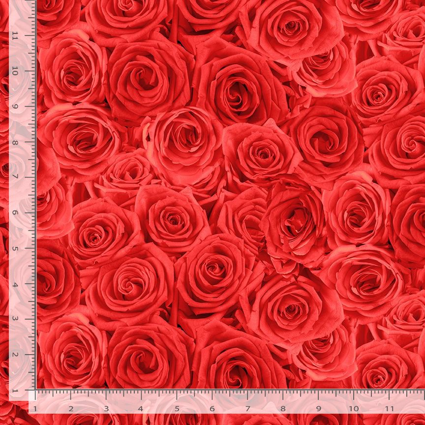 Quilt Roses Texture Bellerose Red Packed Roses 108