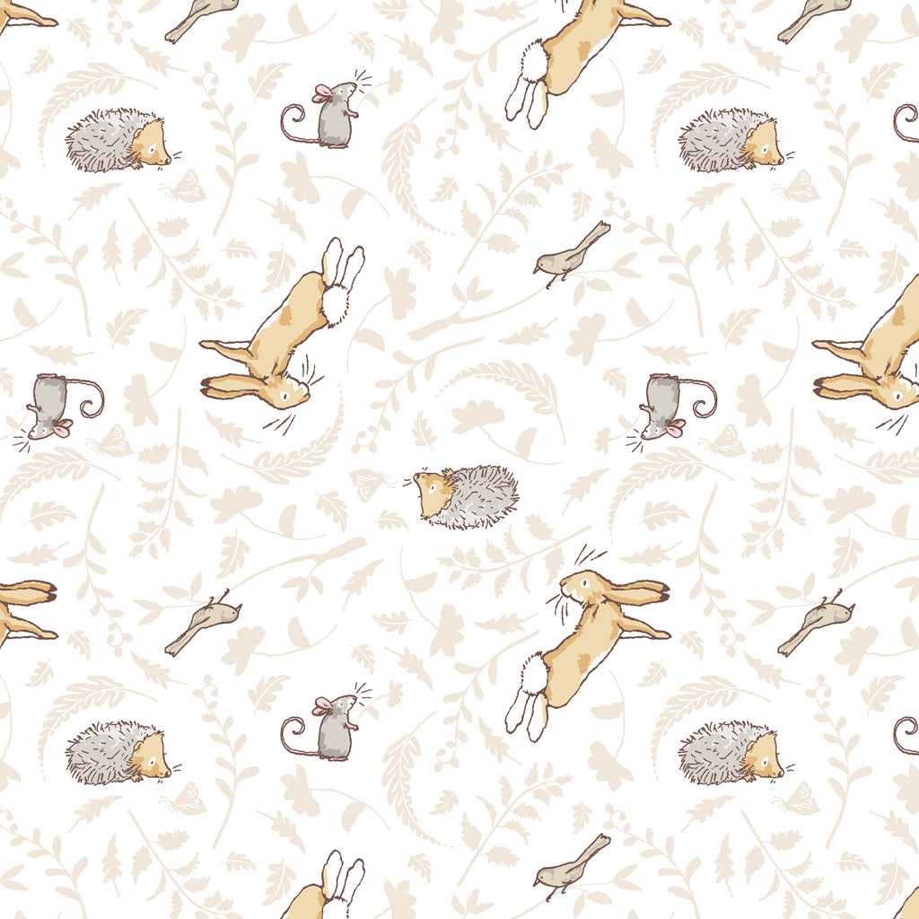 Guess How Much I Love You White Forest Friends Fabric Yardage