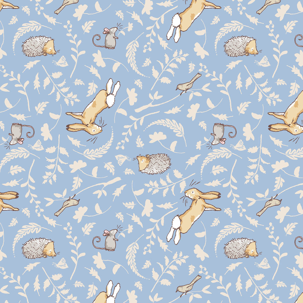 Guess How Much I Love You Denim Forest Friends Fabric Yardage