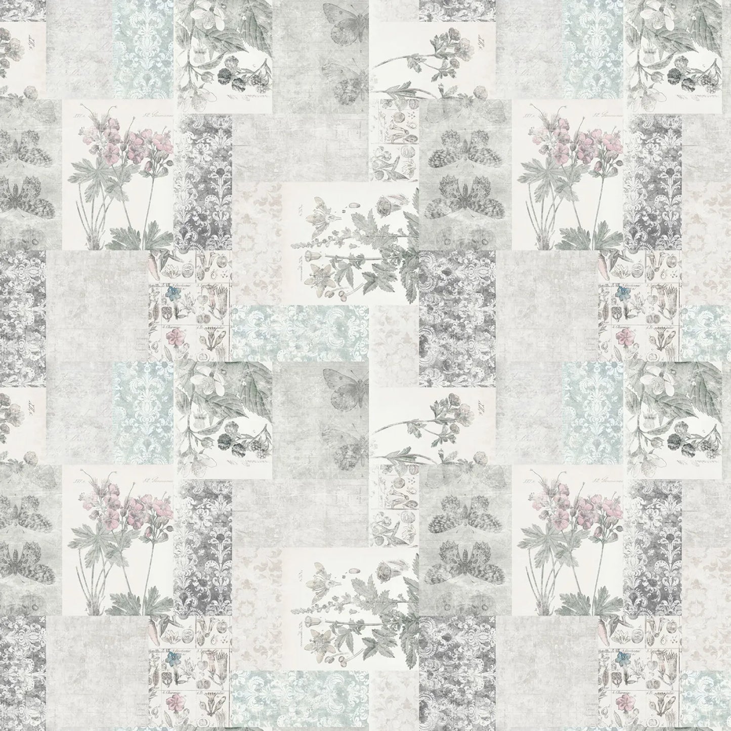 Light Pewter Digital Patchwork Yardage