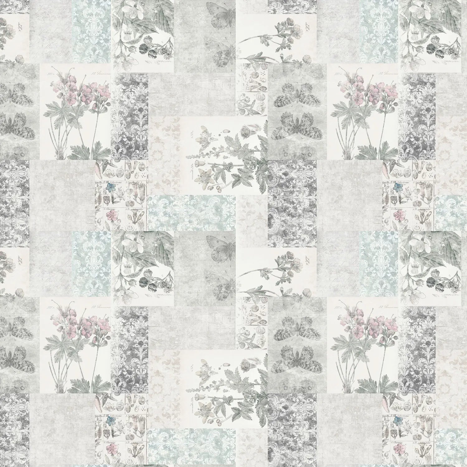 Light Pewter Digital Patchwork Yardage