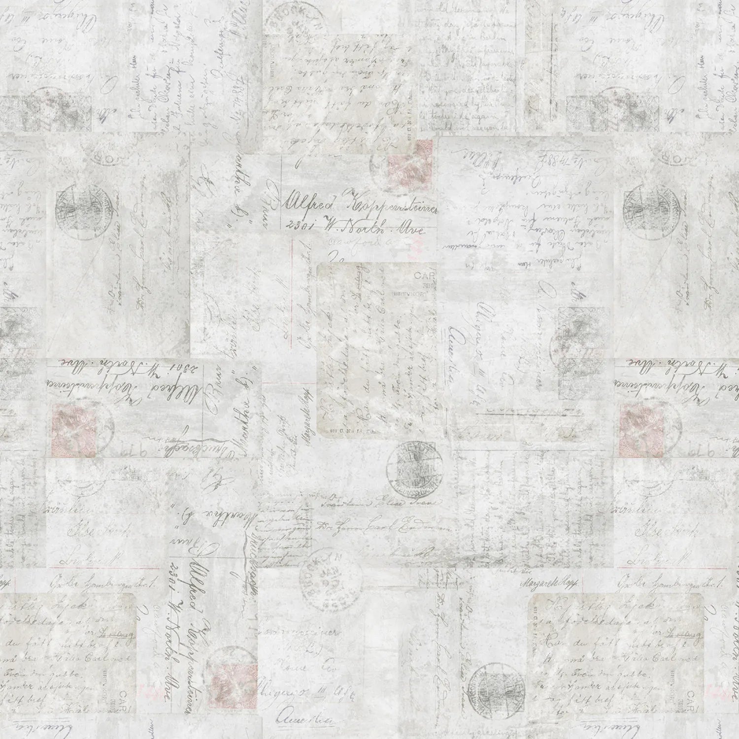 Light Pewter Digital Postcards Yardage