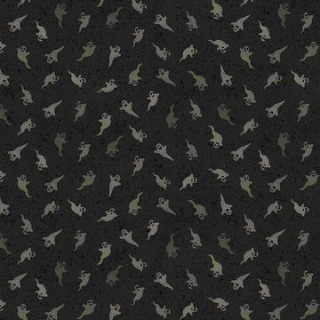 Emerald Hollow Black Ghosts Fabric Yardage - quilt fabric for sewing and quilting projects