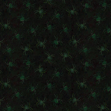 Emerald Hollow Emerald Spiders Fabric Yardage - quilt fabric for sewing and quilting projects