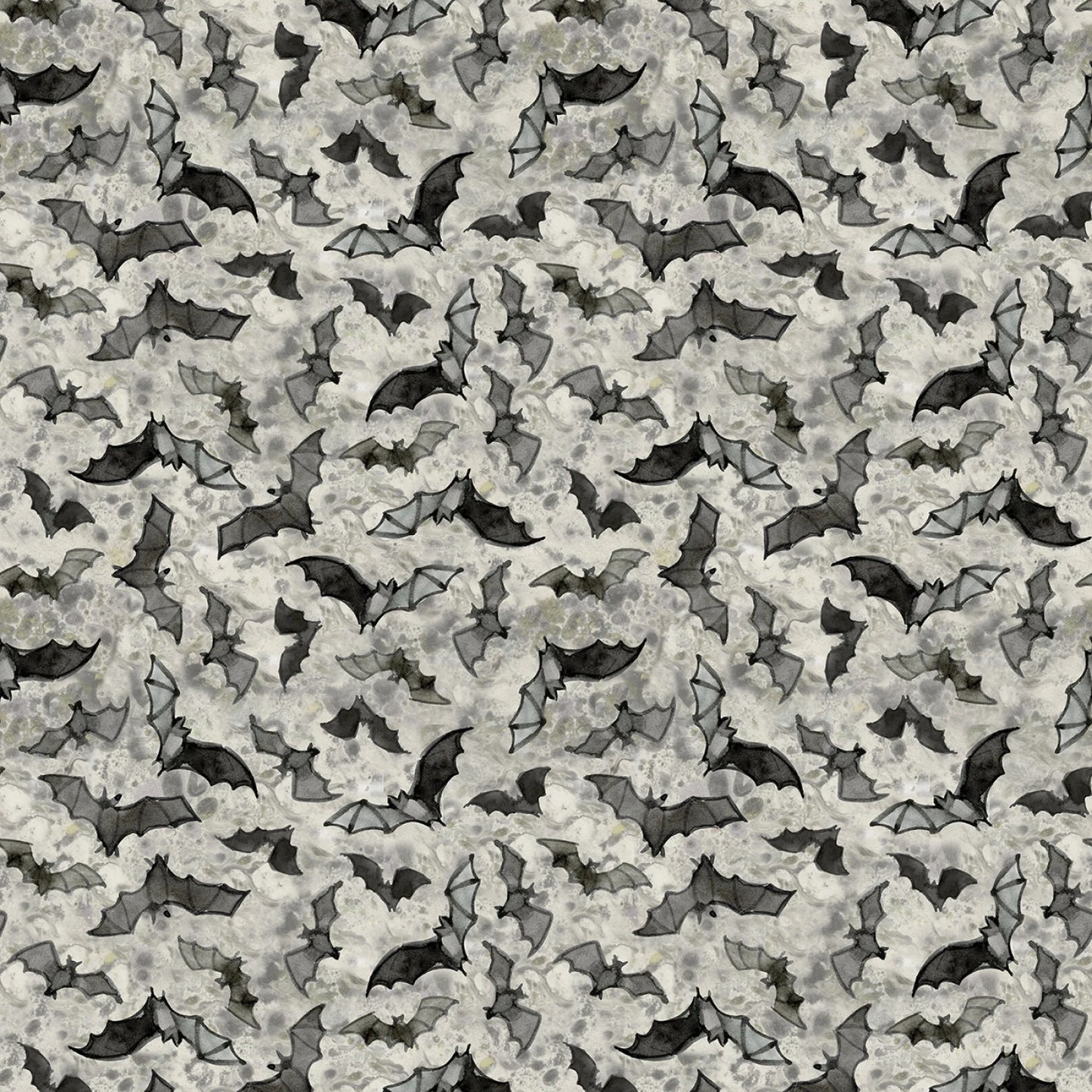 Emerald Hollow Mist Gray Bats Fabric Yardage - quilt fabric for sewing and quilting projects