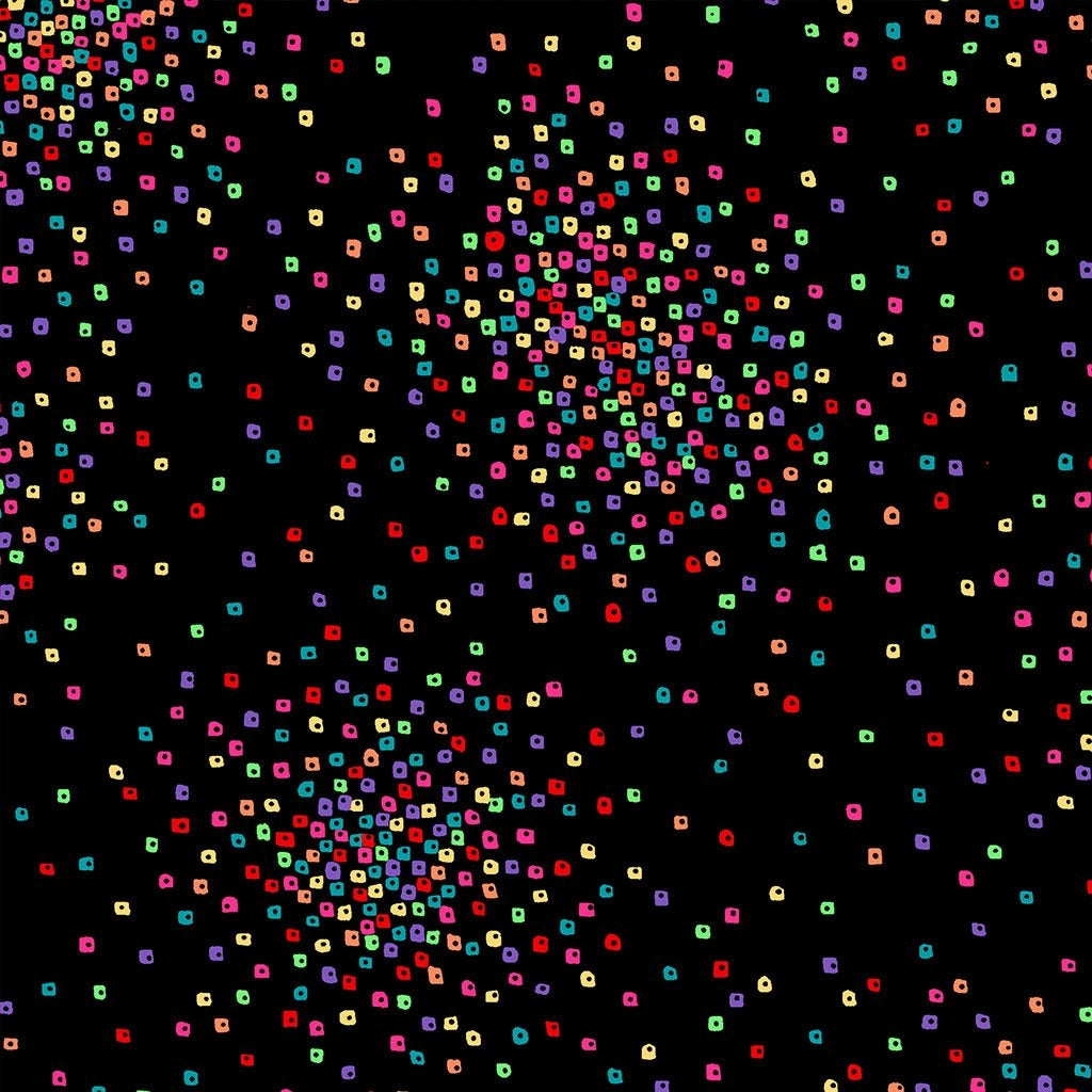 Confetti Black 108 inch 3-yard quilt fabric back pack