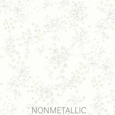 Glitter White Silver Metallic 108" Wide Quilt Backing Fabric