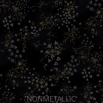 Glitter Dark Gray Gold Metallic 108 inch wide quilt backing fabric