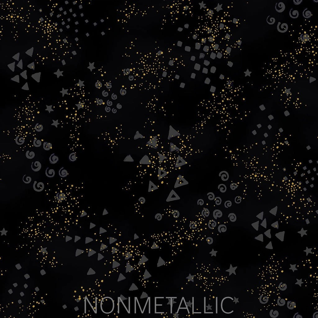 Glitter Dark Gray Gold Metallic 108 inch 3-yard quilt fabric back pack