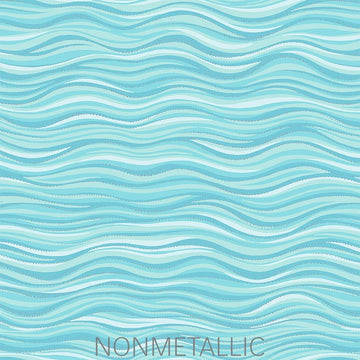 Wave Light Aqua Metallic 108 inch wide quilt backing fabric