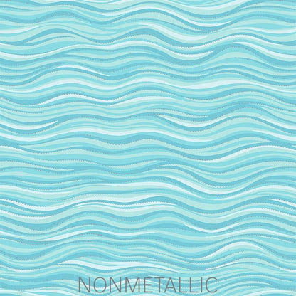 Wave Light Aqua Metallic 108 inch 3-yard quilt fabric back pack