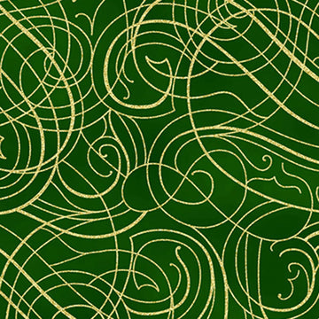 Christmas Wish Hunter Gold Scroll Fabric Yardage - quilt fabric for sewing and quilting projects