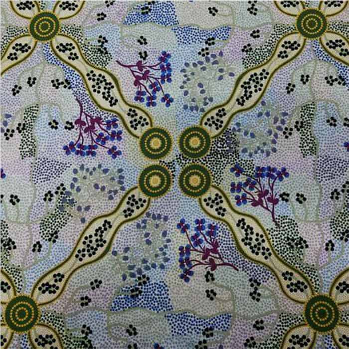 Yuendumu Bush Tomato Ecru Fabric Yardage