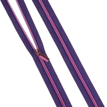 Moonﬂower #5 Nylon Tula Pink Coil Zipper 3Yardage and 9 Pulls