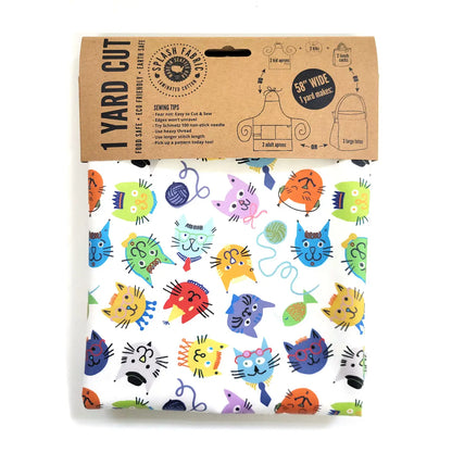 Laminated Cotton, Cool Cats, 1 yard Precut