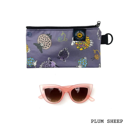 Splash Fabrics Stash Pouch, Plum Sheep Print