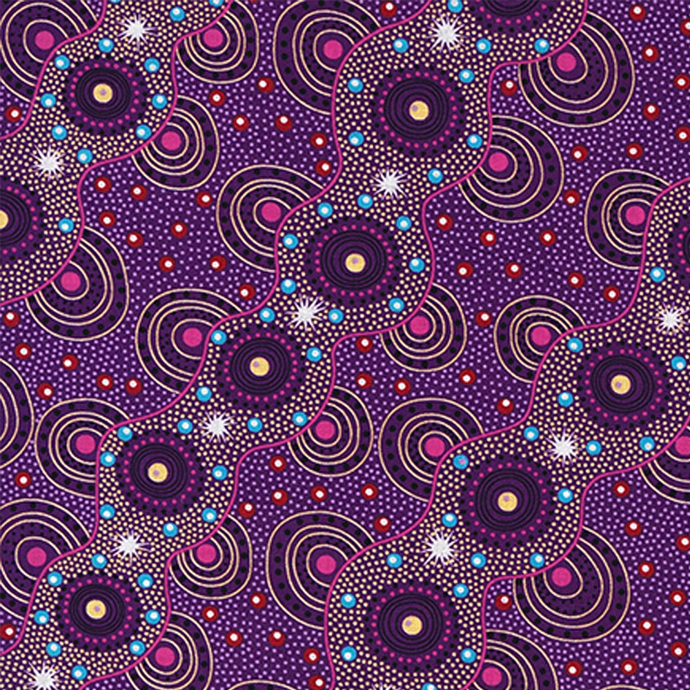 Bush Dreamings of Utopia Purple Fabric Yardage Product Photo