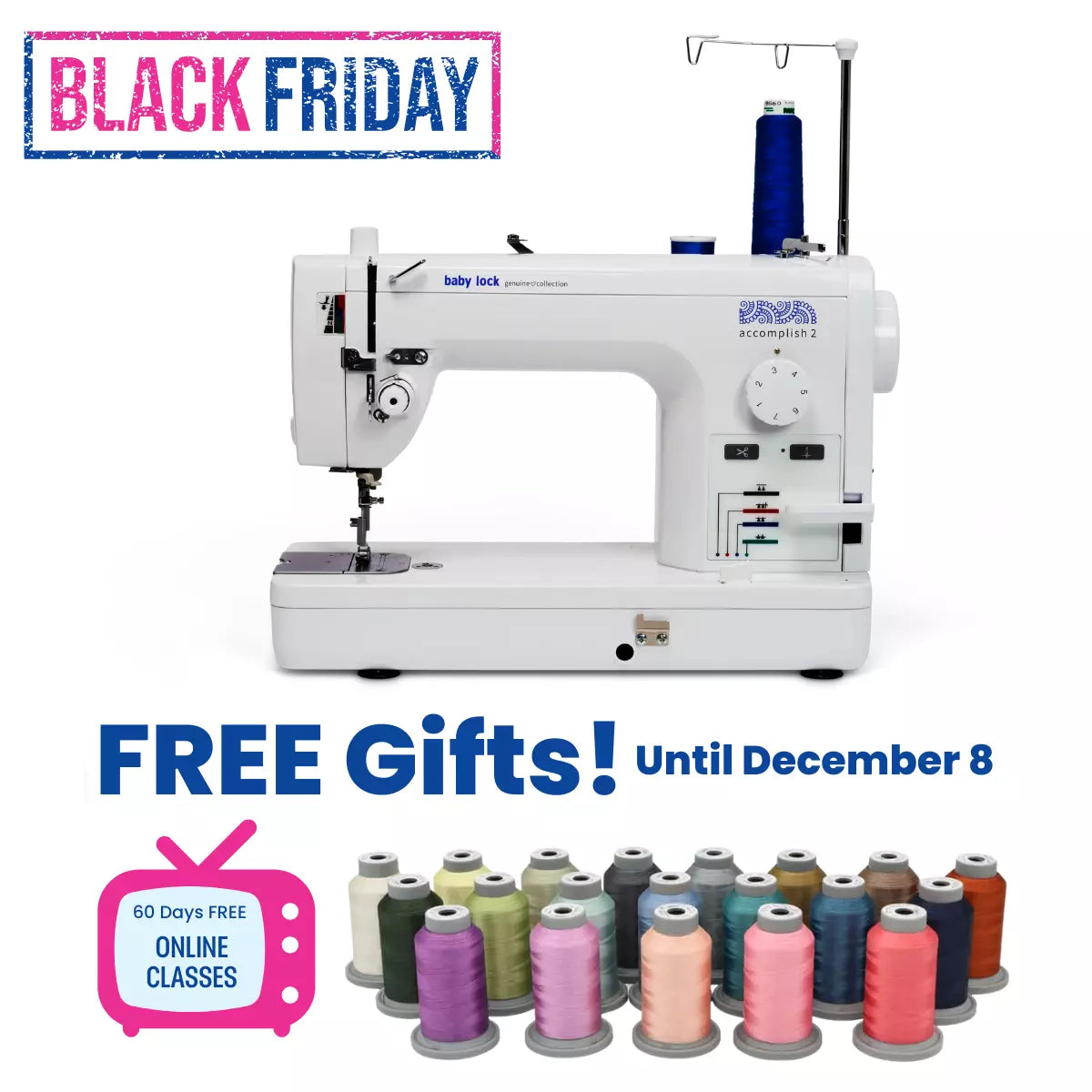 Baby Lock Accomplish 2 Sewing Machine with FREE online sewing classes