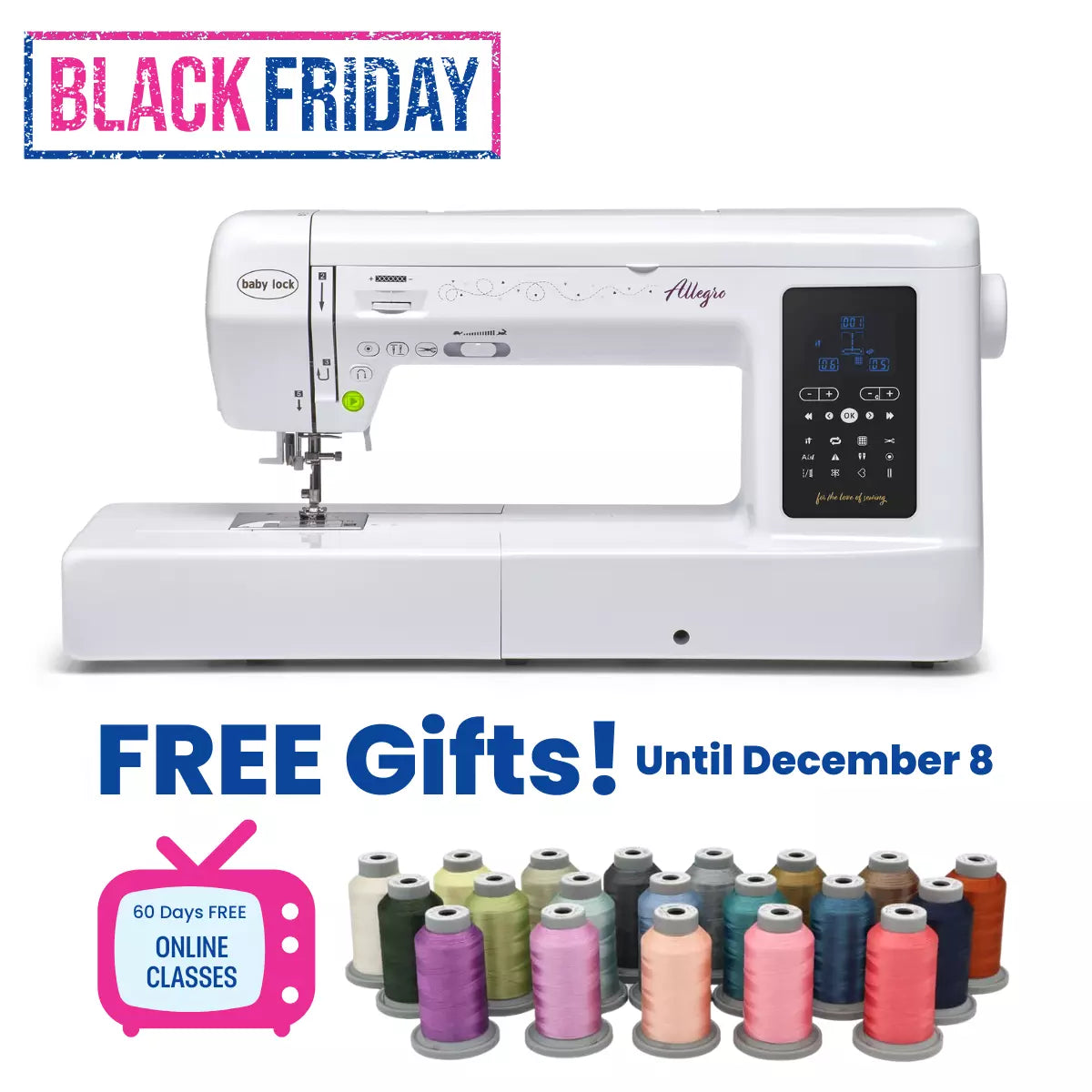 Baby Lock Allegro Sewing Machine with FREE online classes!