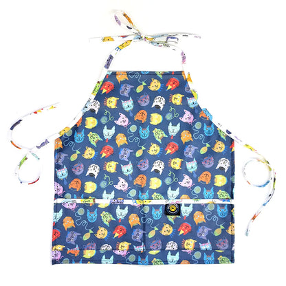 Colorful apron with animal pattern on a white background