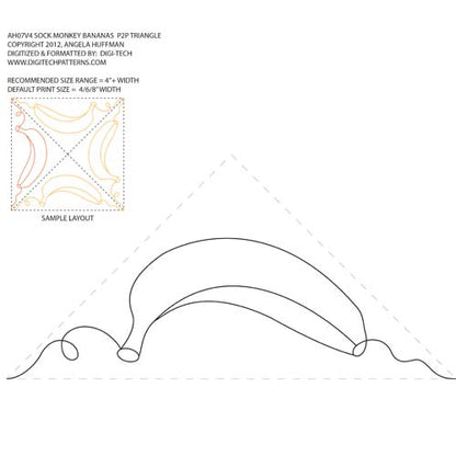 Sock Monkey Bananas Triangle P2P Digital File