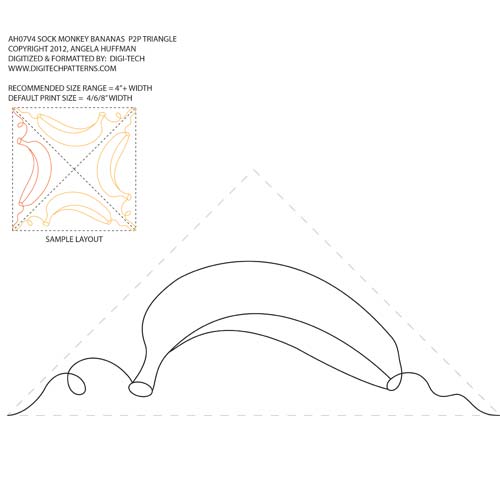 Sock Monkey Bananas Triangle P2P Digital File