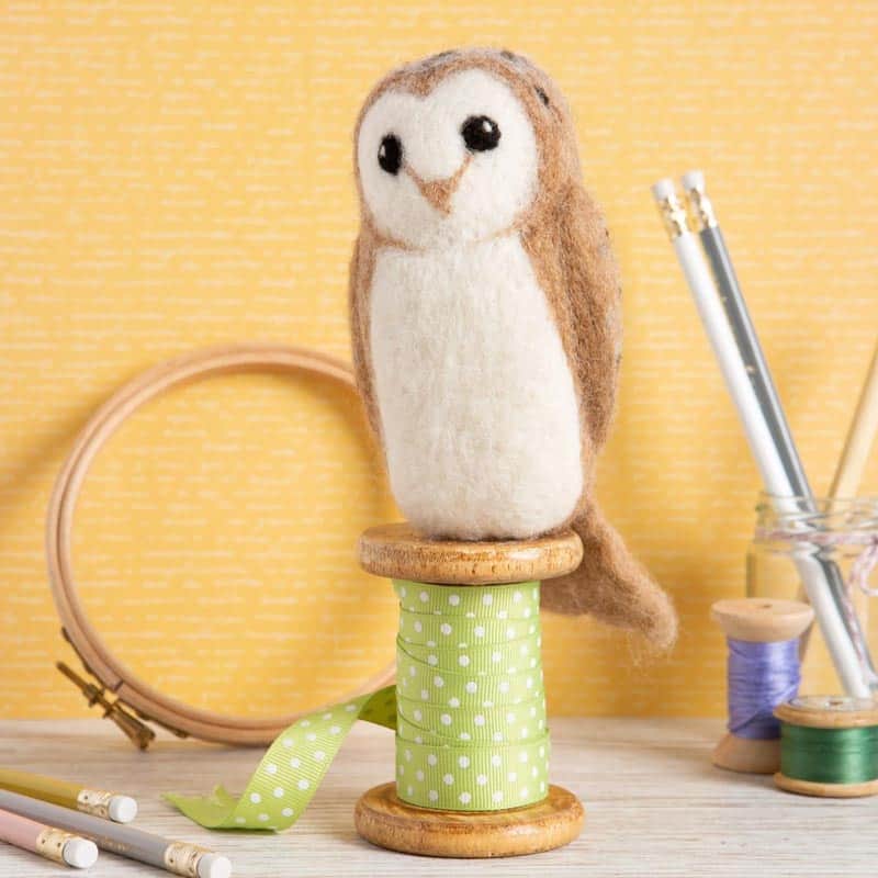 Barn Owl Needle Felting Kit - With Foam