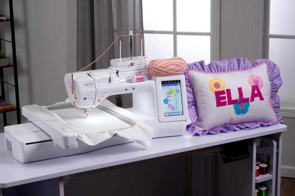 Baby Lock Luna sewing embroidery machine front view