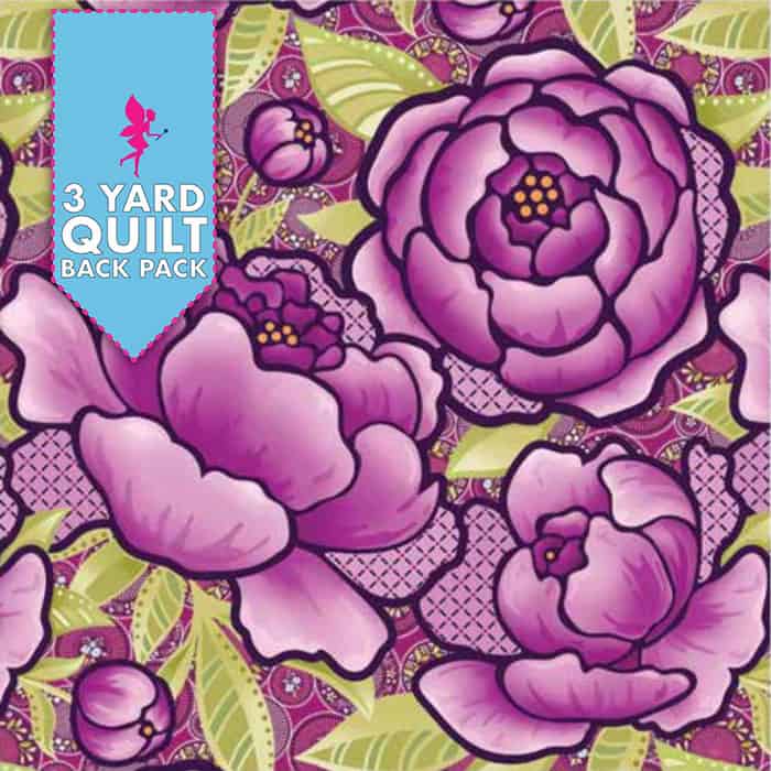 Bloom Plum 108" Wide 3 Yard Quilt Fabric Back Pack