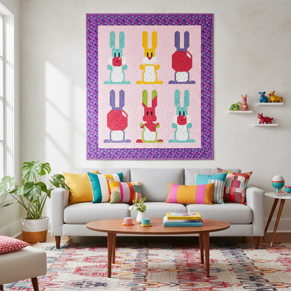Blowing Up Bunnies Quilt Kit - Lifestyle Image