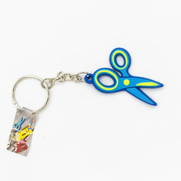 Scissors Blue Key Ring