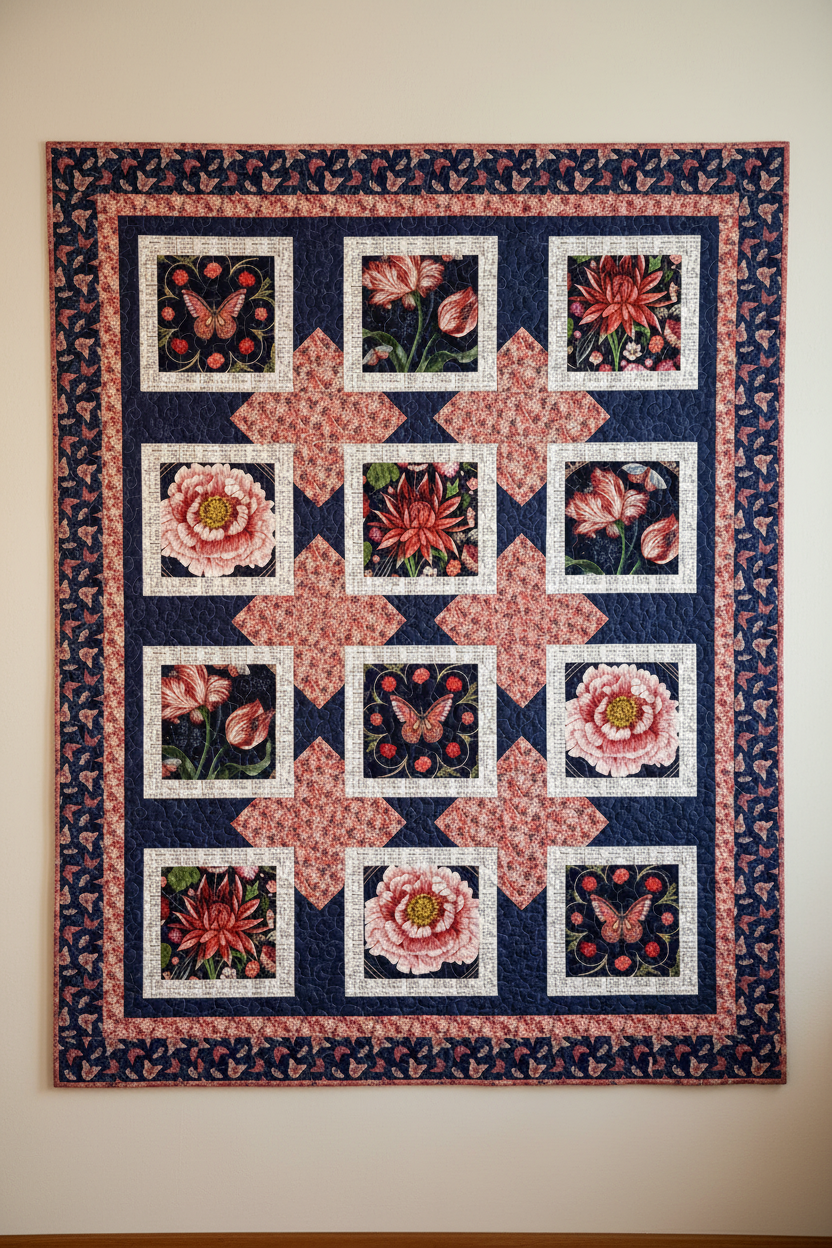 Cameo Appearance Quilt - Close Focus