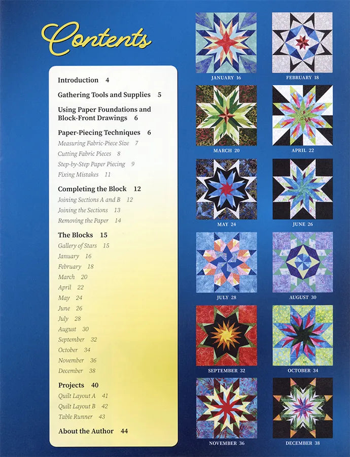 Carol Doak's Starry Block of the Month Book