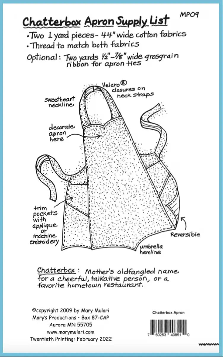 Chatterbox Apron Pattern - image 3 - quilting pattern with step-by-step instructions