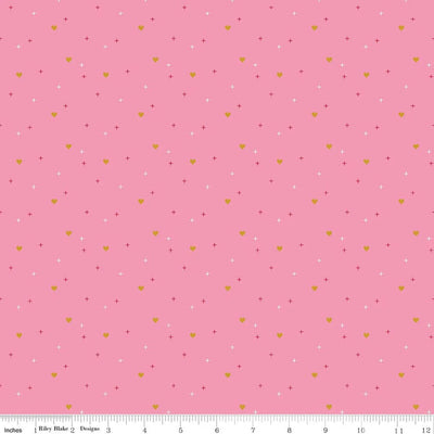 Sparkler Rose Heart Fabric Yardage