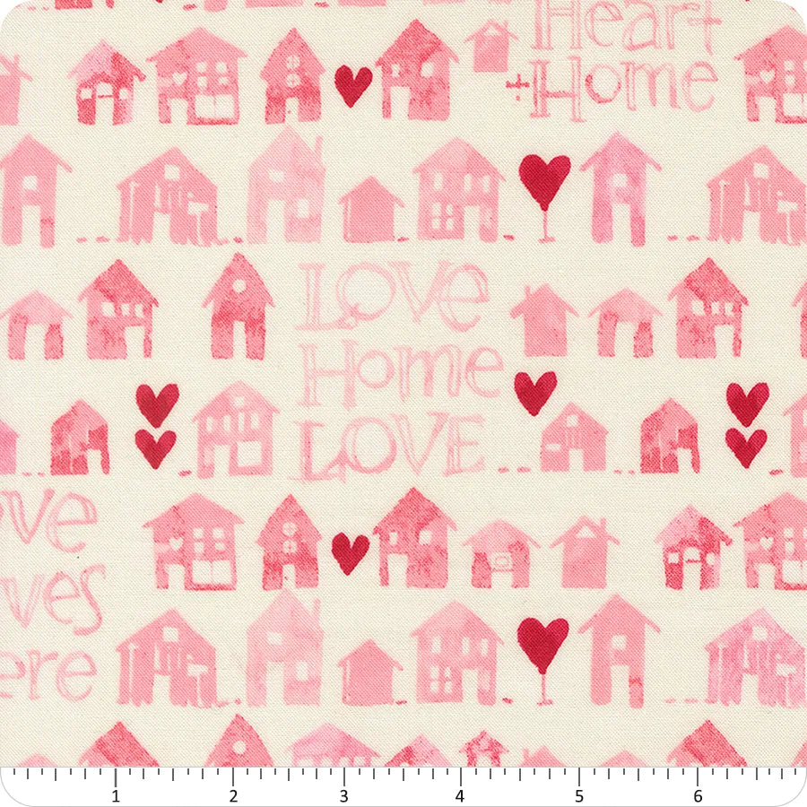 Darling Peony Cream Little House of Love Fabric Yardage