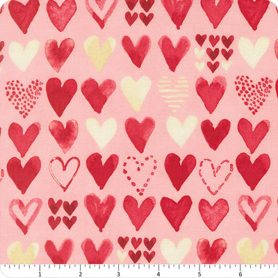 Darling Peony Cotton Candy Hearts Fabric Yardage