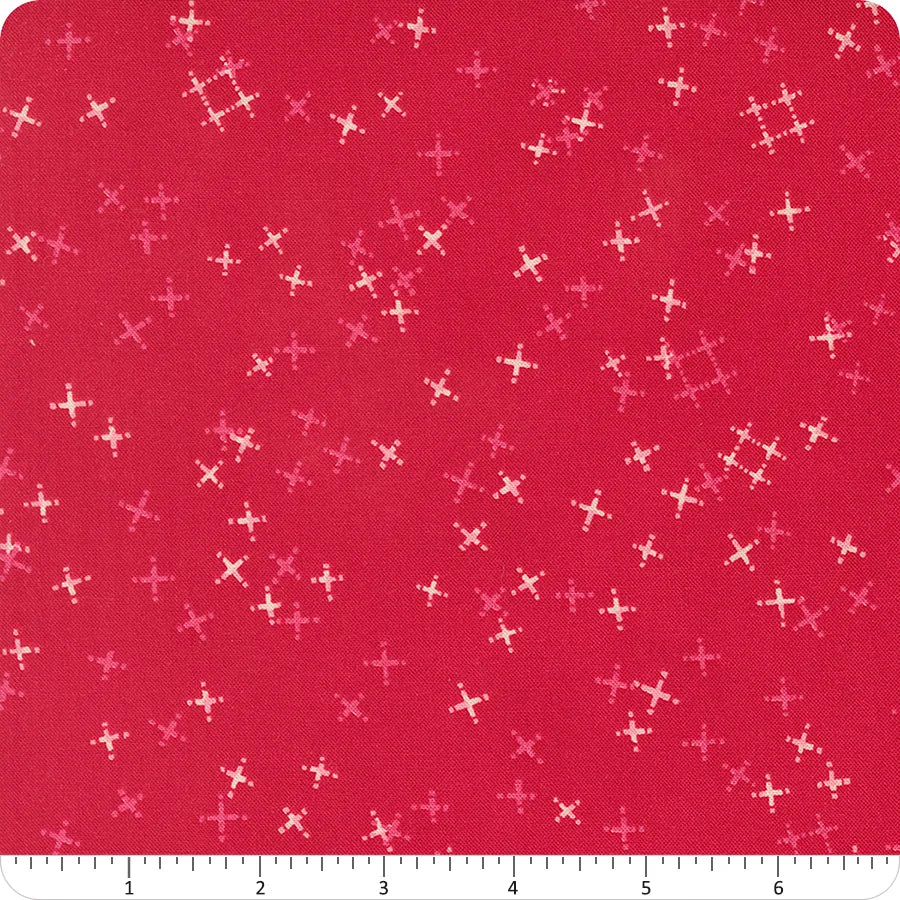 Darling Peony Lipstick Tiny Pluses Fabric Yardage