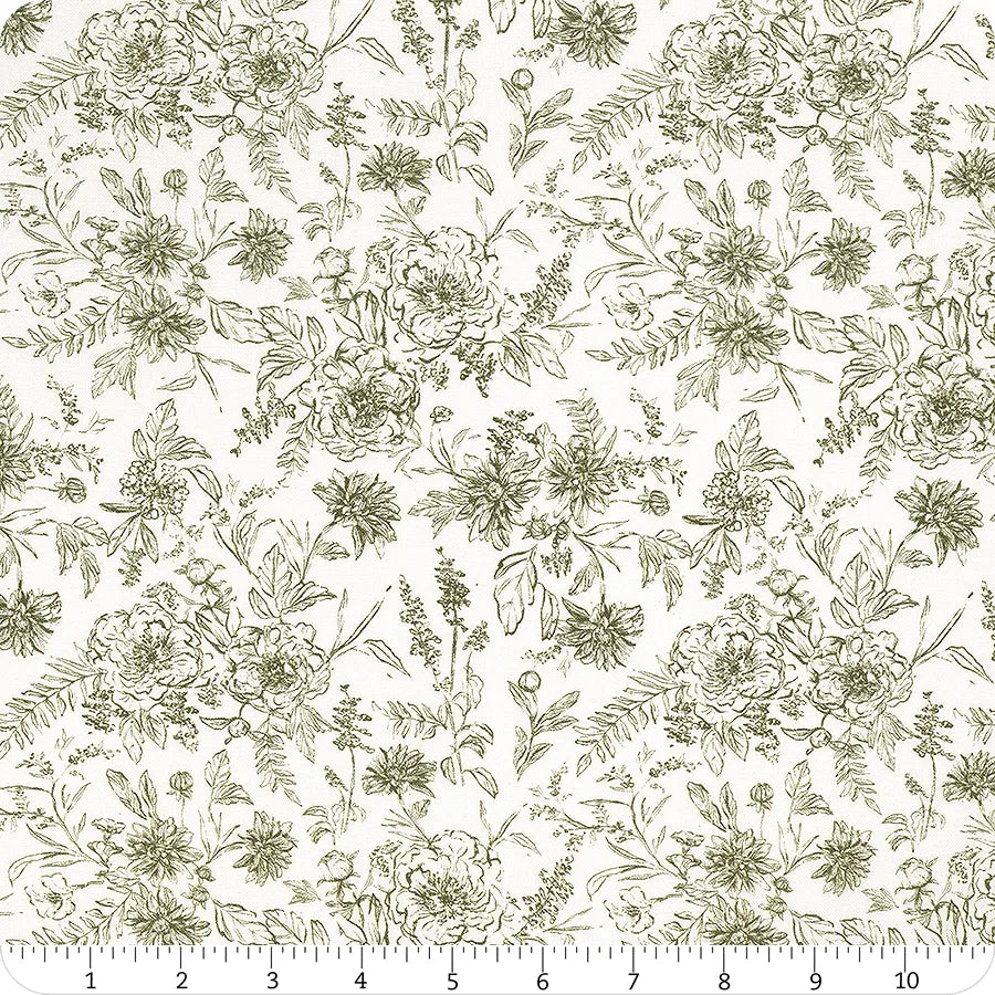 Graceful Blossoms on White 108" Wide 3 Yard Quilt Fabric Back Pack - image 1 - wide quilt backing fabric for longarm quilting