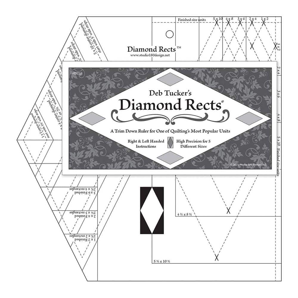 Diamond Rects Quilt ruler by Deb Tucker