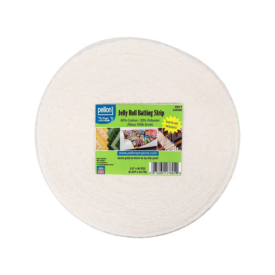Pellon 80/20 Batting with Scrim Jelly Roll Strip 2.5" x 50yds